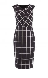 WINDOWPANE CHECK DRESS black white at Karen Millen